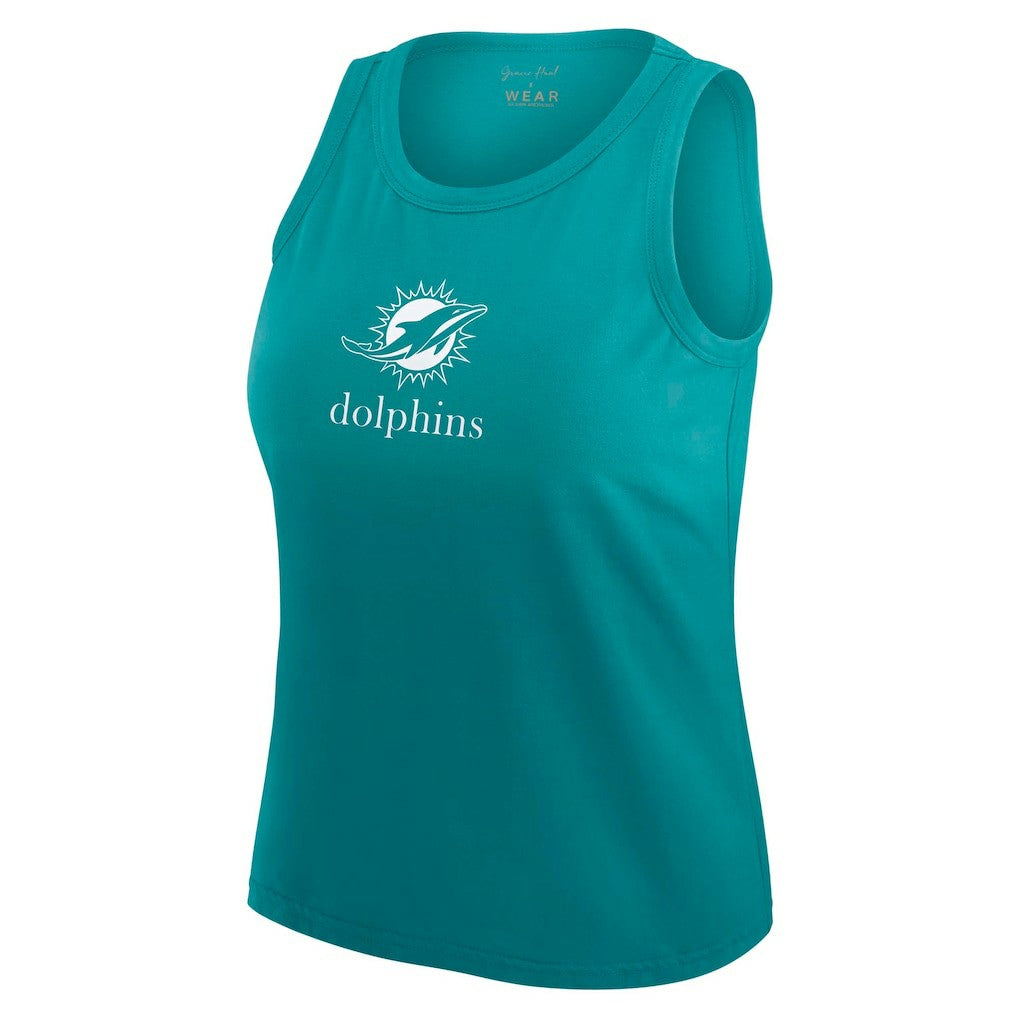 Miami Dolphins WEAR by Erin Andrews x Gracie Hunt Women's Ombre Tank Top - Aqua online