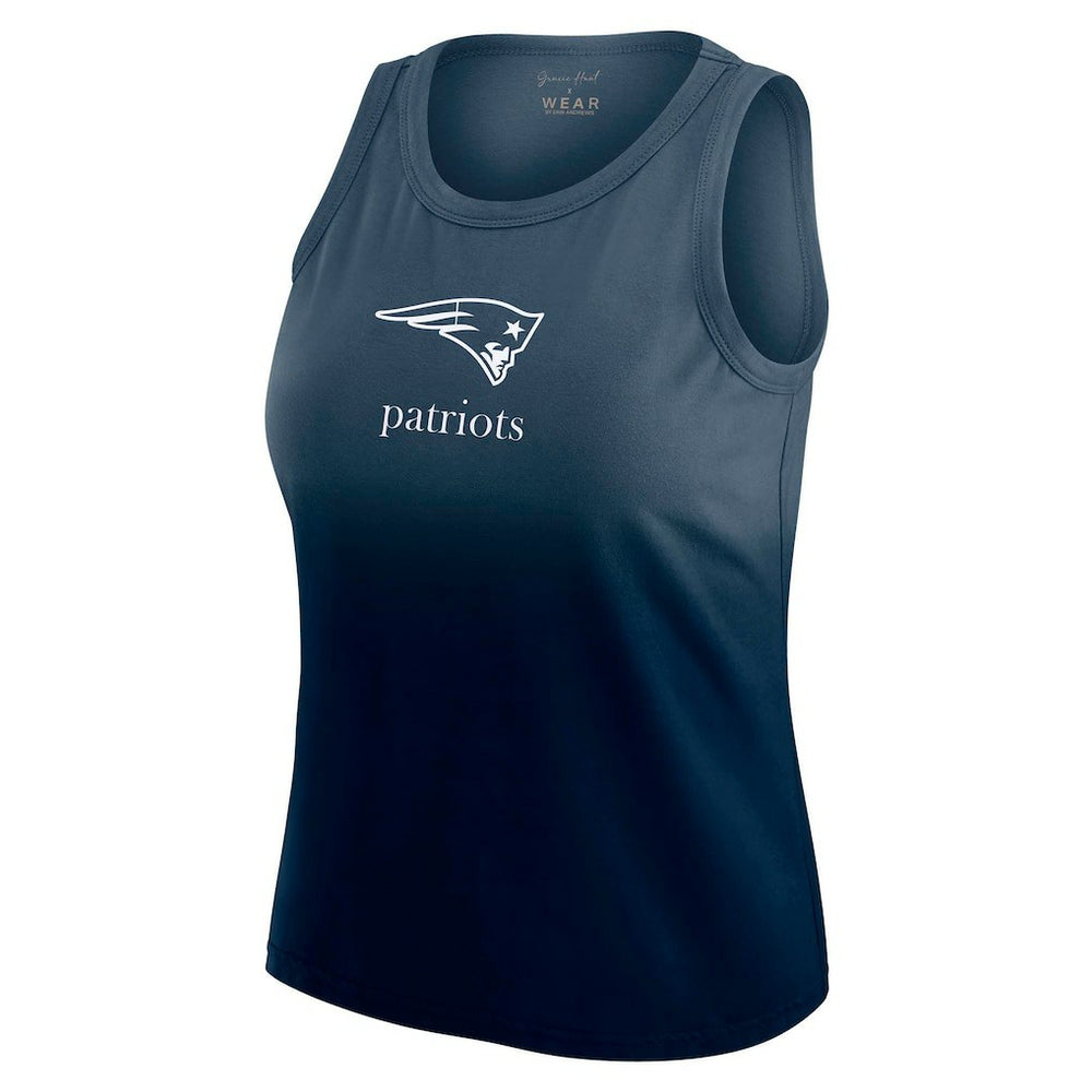 New England Patriots WEAR by Erin Andrews x Gracie Hunt Women's Ombre Tank Top - Navy discount