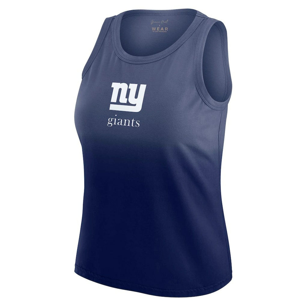 New York Giants WEAR by Erin Andrews x Gracie Hunt Women's Ombre Tank Top - Navy discount
