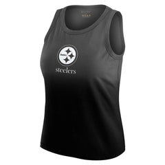 Pittsburgh Steelers WEAR by Erin Andrews x Gracie Hunt Women's Ombre Tank Top - Black discount
