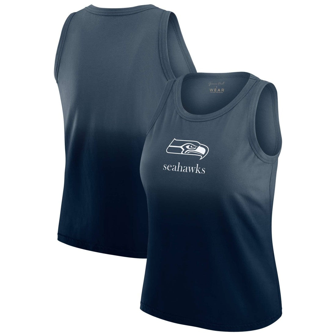Seattle Seahawks WEAR by Erin Andrews x Gracie Hunt Women's Ombre Tank Top - Navy on sale