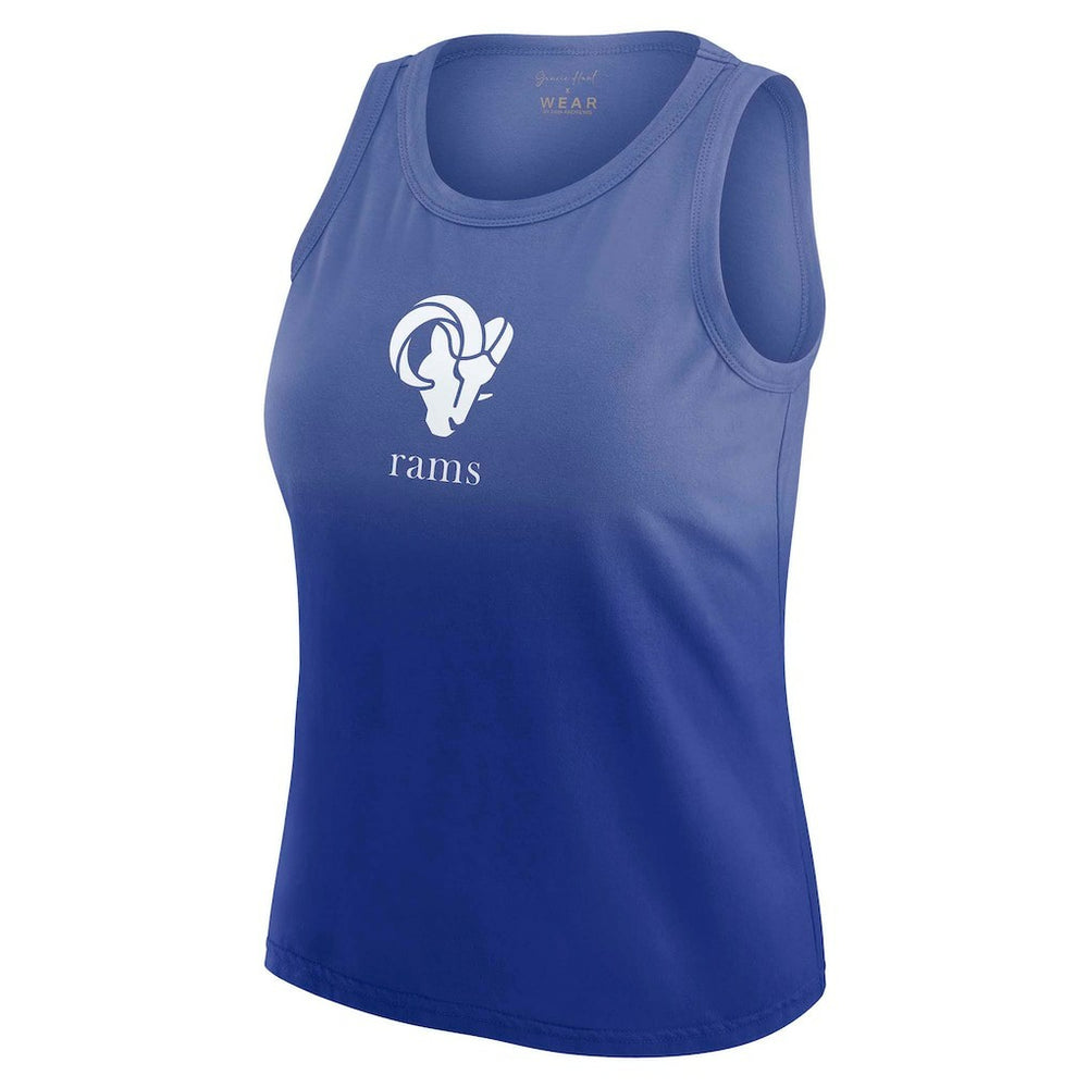 Los Angeles Rams WEAR by Erin Andrews x Gracie Hunt Women's Ombre Tank Top - Royal discount