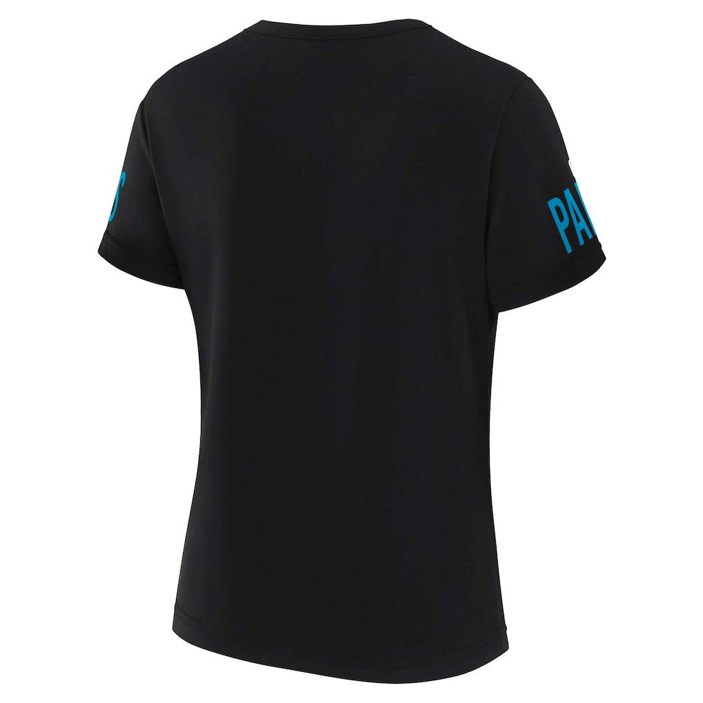 Carolina Panthers WEAR by Erin Andrews x Gracie Hunt Women's Draft Me Lace-Up T-Shirt - Black online