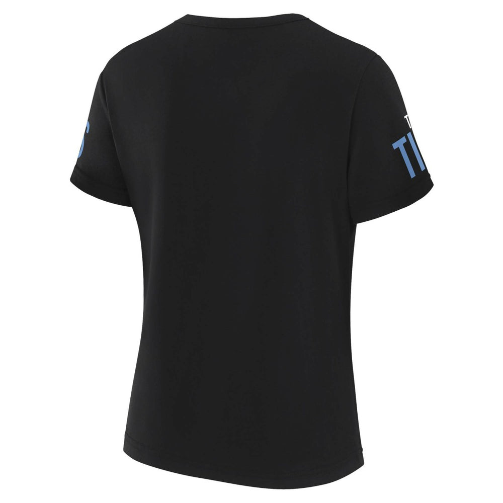 Tennessee Titans WEAR by Erin Andrews x Gracie Hunt Women's Draft Me Lace-Up T-Shirt - Black sale