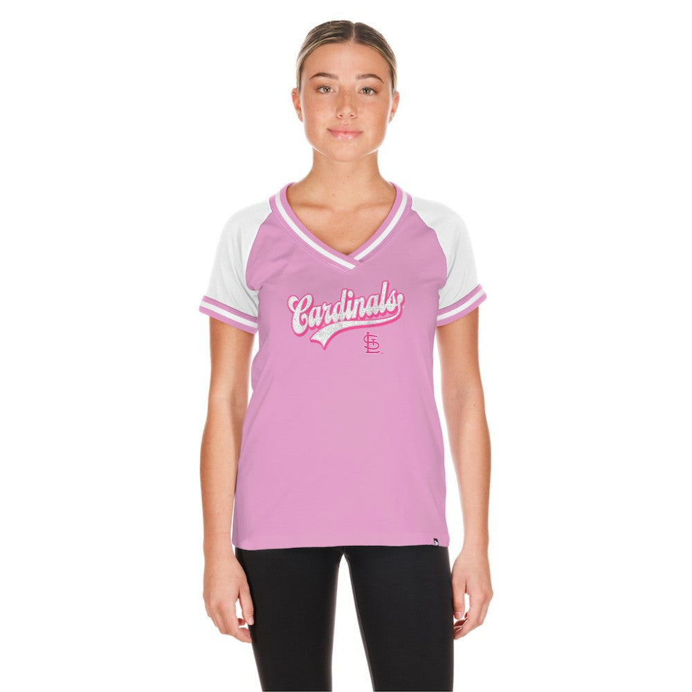 St. Louis Cardinals Women's Gameday V-Neck T-Shirt Light Pink