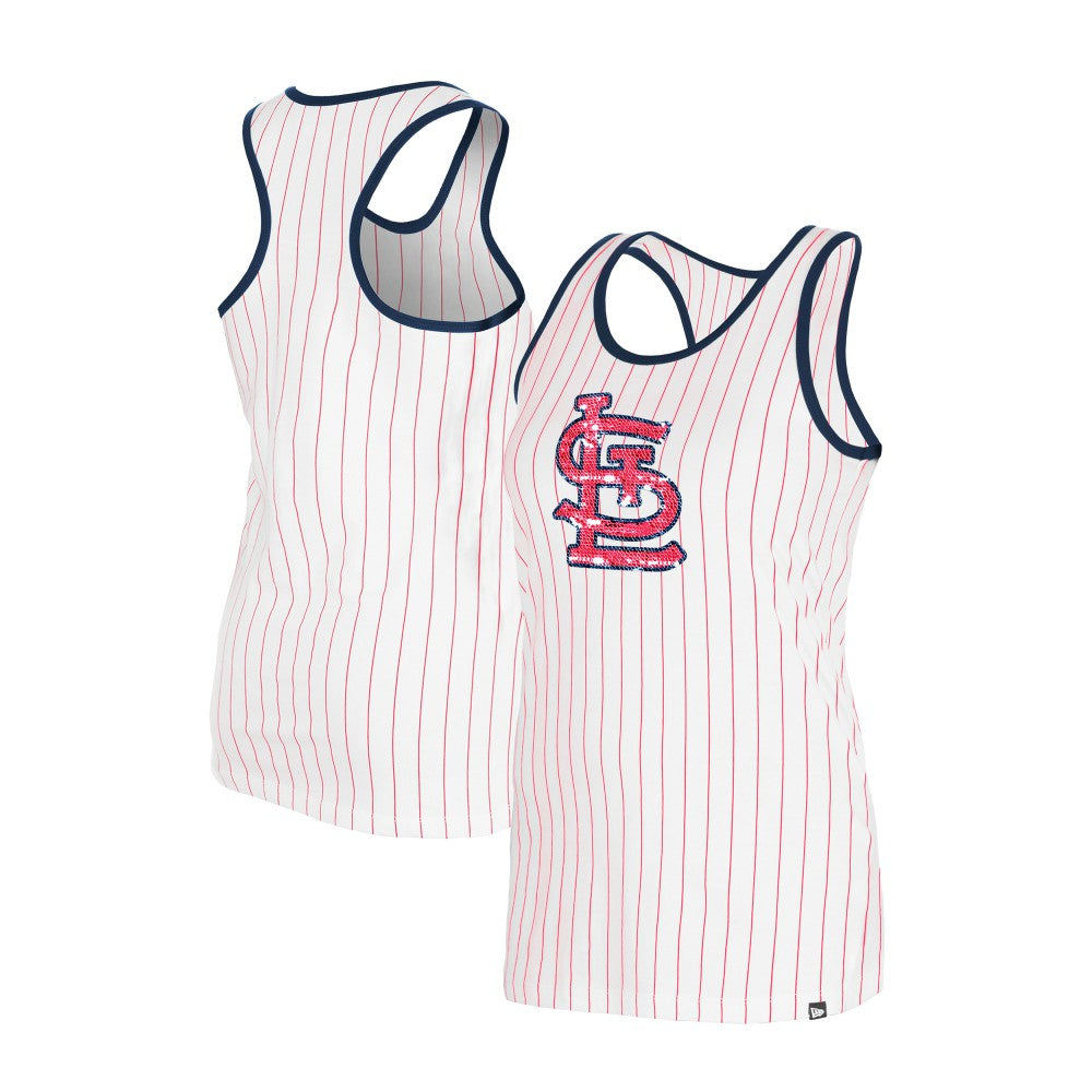 St. Louis Cardinals Women's Gameday Pinstripe Tank Top White