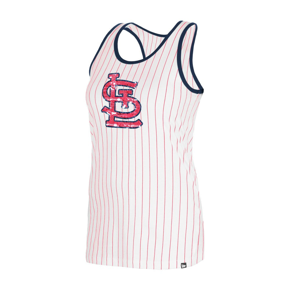 St. Louis Cardinals Women's Gameday Pinstripe Tank Top White