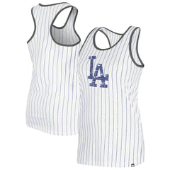 Los Angeles Dodgers Women's Gameday Pinstripe Tank Top White