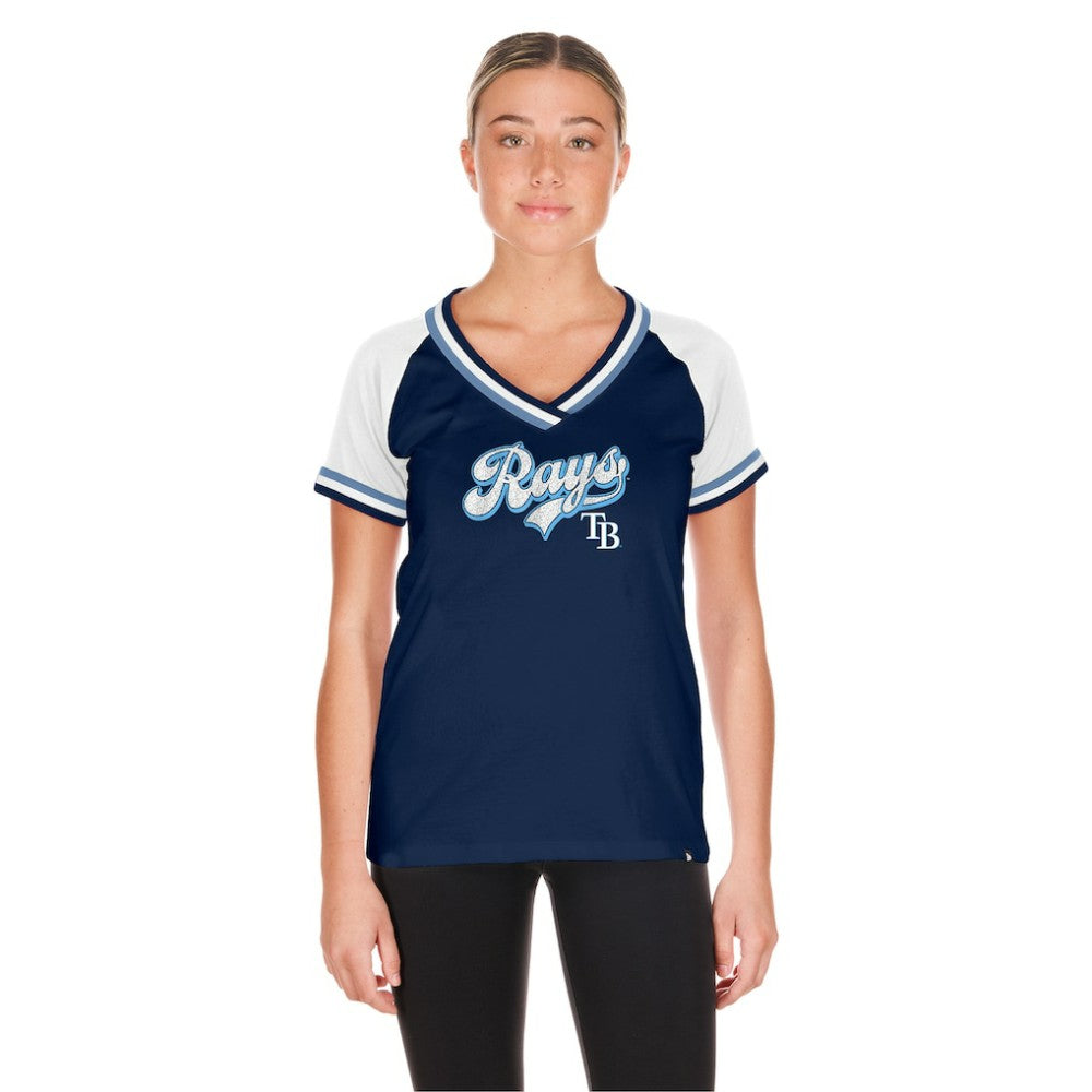 Tampa Bay Rays Women's Gameday Raglan V-Neck T-Shirt Navy