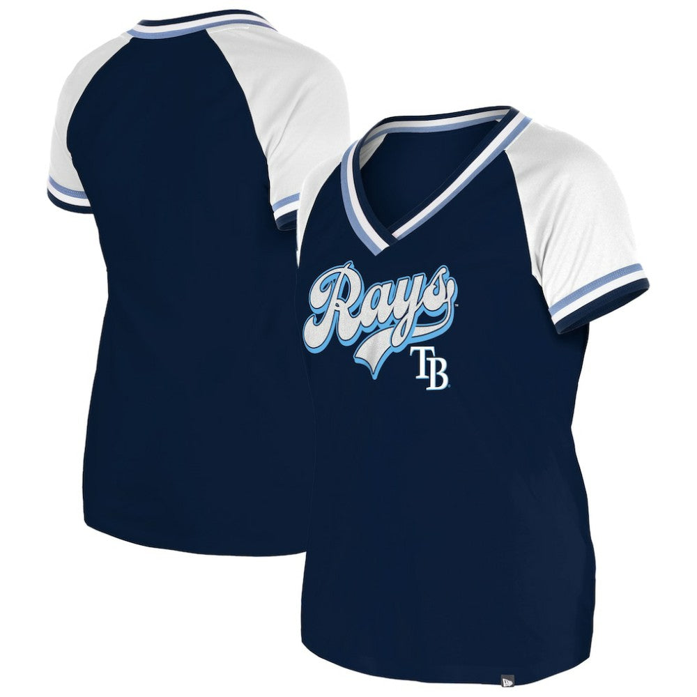 Tampa Bay Rays Women's Gameday Raglan V-Neck T-Shirt Navy