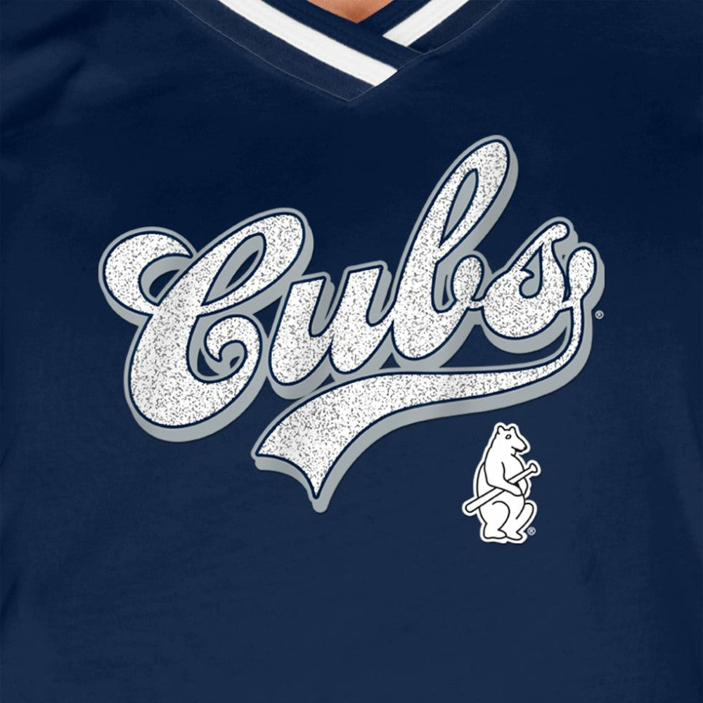 Chicago Cubs Women's Gameday Raglan V-Neck T-Shirt Navy
