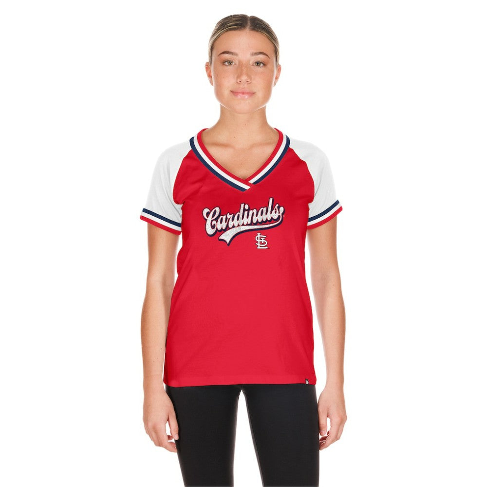 St. Louis Cardinals Women's Gameday Raglan V-Neck T-Shirt Red