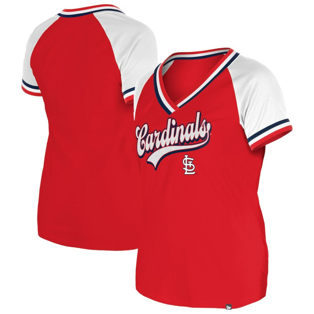 St. Louis Cardinals Women's Gameday Raglan V-Neck T-Shirt Red