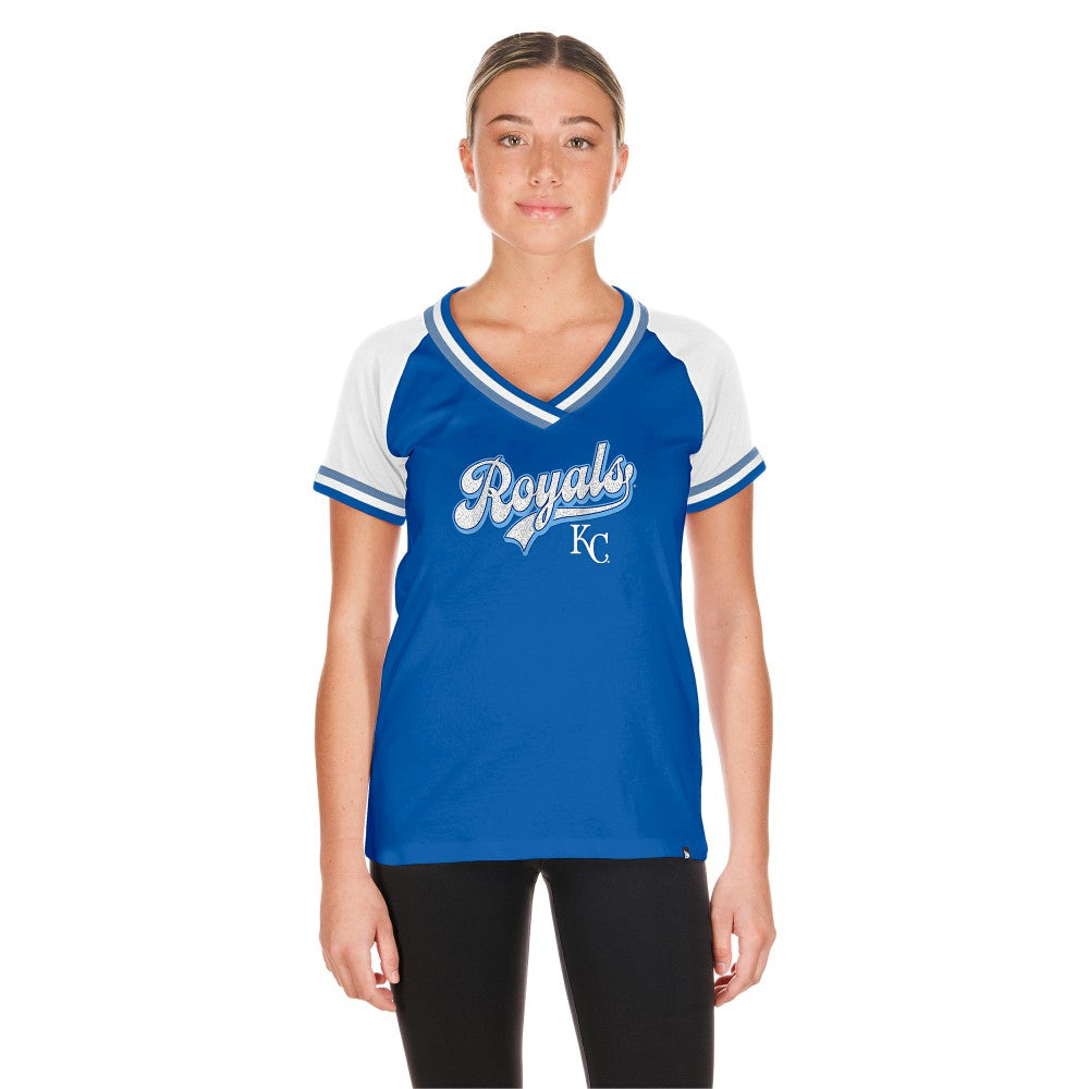 Kansas City Royals Women's Gameday Raglan V-Neck T-Shirt Royal