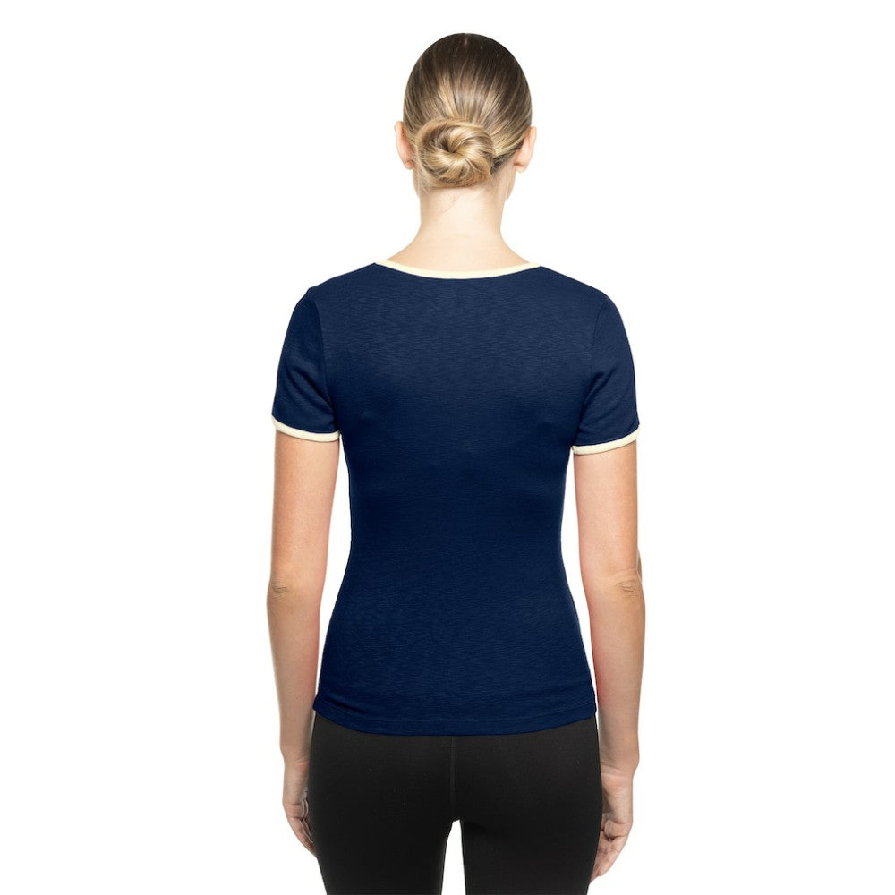 Atlanta Braves Women's Throwback Lace Up T-Shirt Navy