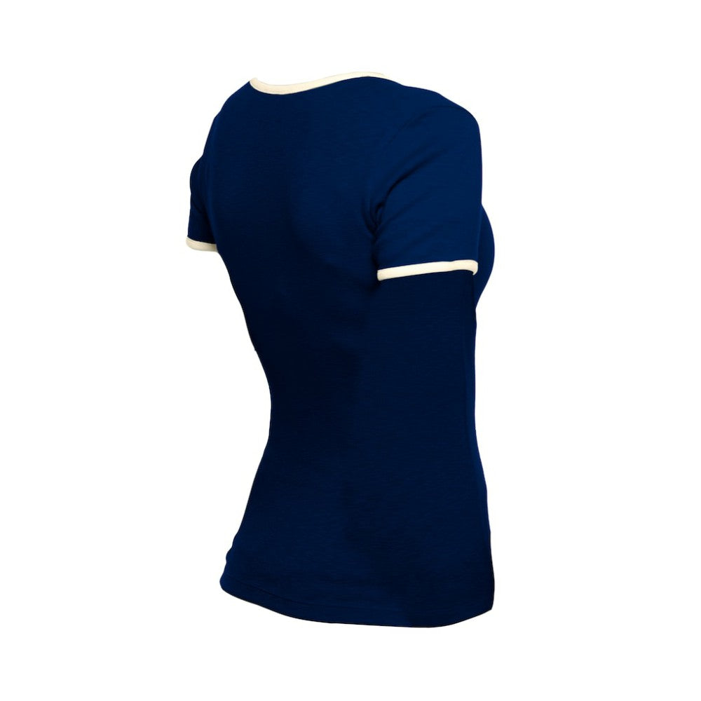 Atlanta Braves Women's Throwback Lace Up T-Shirt Navy