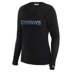 Dallas Cowboys WEAR by Erin Andrews x Gracie Hunt Women's Mesh Panel Long Sleeve T-Shirt - Black outlet