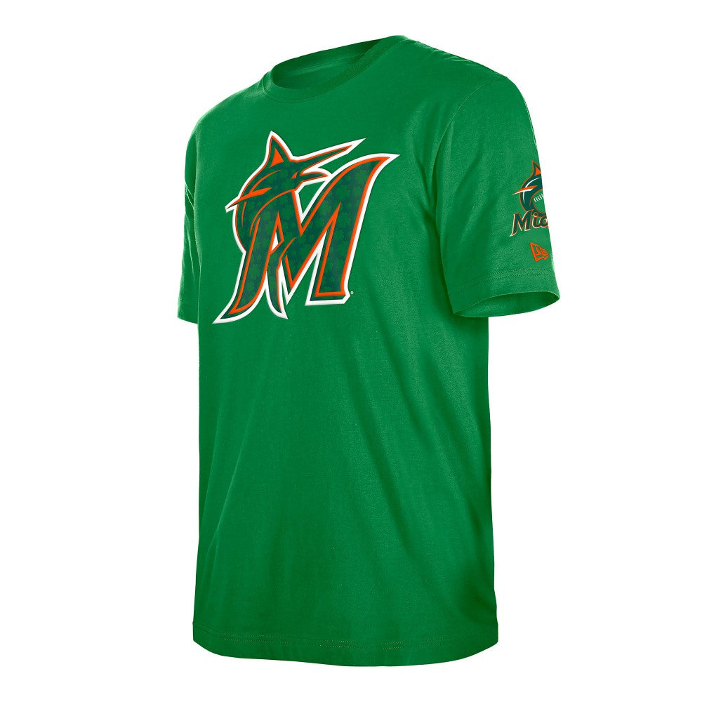 Miami Marlins St. Patrick's Day Shamrock Fill T-Shirt Kelly Green