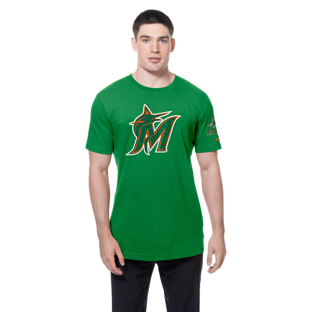 Miami Marlins St. Patrick's Day Shamrock Fill T-Shirt Kelly Green