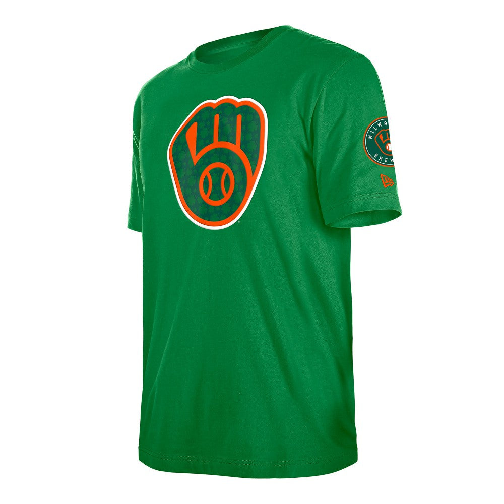Milwaukee Brewers St. Patrick's Day Shamrock Fill T-Shirt Kelly Green
