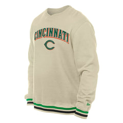 Cincinnati Reds St. Patrick's Day Twill Pullover Sweatshirt Cream
