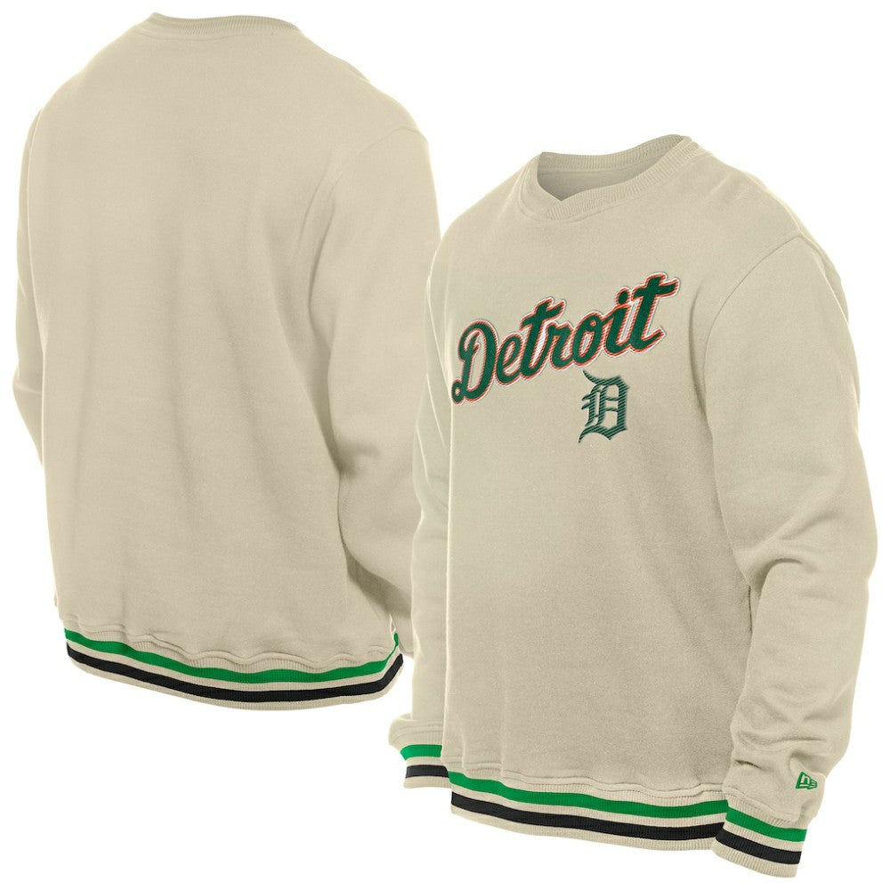 Detroit Tigers St. Patrick's Day Twill Pullover Sweatshirt Cream