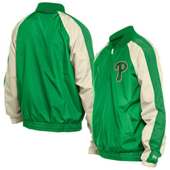 Philadelphia Phillies St. Patrick's Day Ripstop Raglan Quarter-Zip Windbreaker Kelly Green