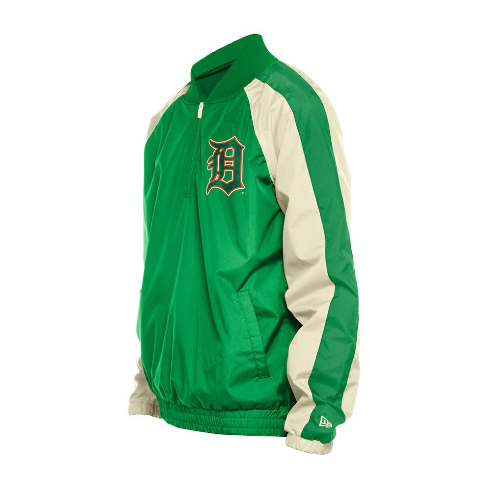 Detroit Tigers St. Patrick's Day Ripstop Raglan Quarter-Zip Windbreaker Kelly Green