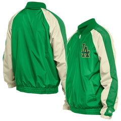 Los Angeles Dodgers St. Patrick's Day Ripstop Raglan Quarter-Zip Windbreaker Kelly Green