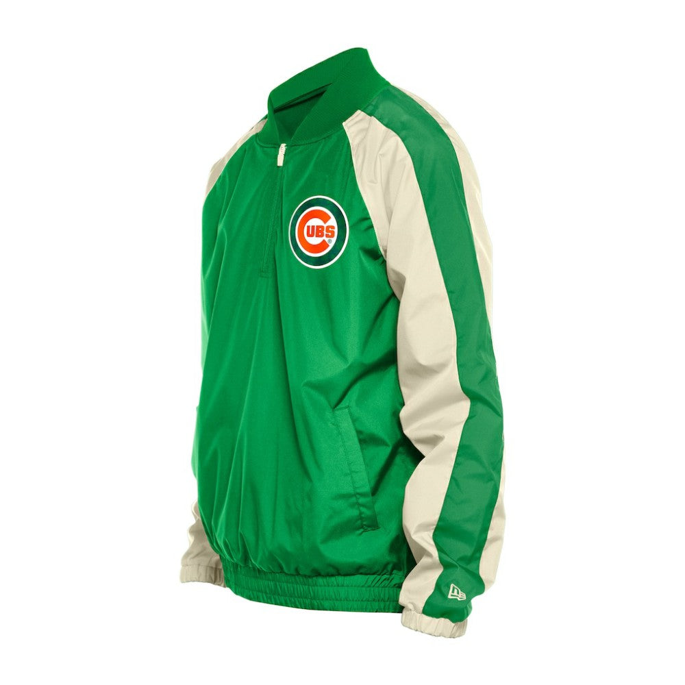 Chicago Cubs St. Patrick's Day Ripstop Raglan Quarter-Zip Windbreaker Kelly Green