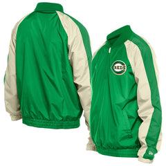 Cincinnati Reds St. Patrick's Day Ripstop Raglan Quarter-Zip Windbreaker Kelly Green