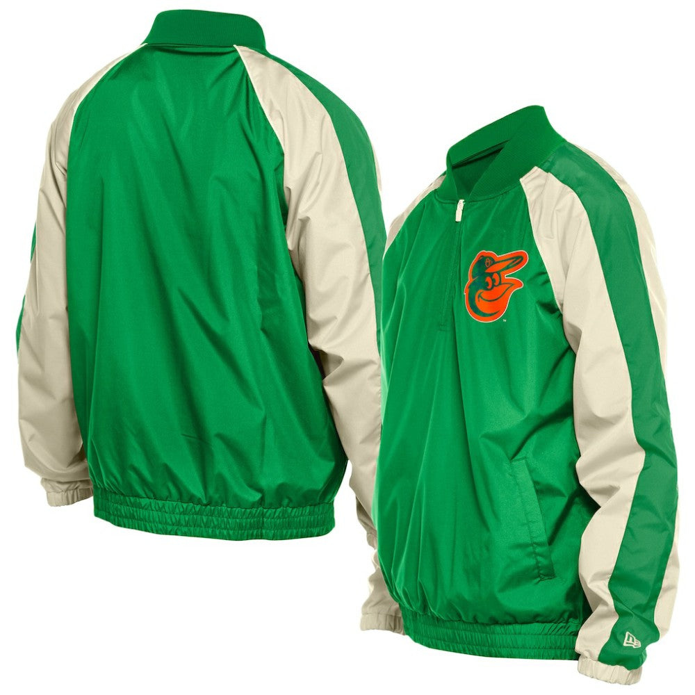 Baltimore Orioles St. Patrick's Day Ripstop Raglan Quarter-Zip Windbreaker Kelly Green