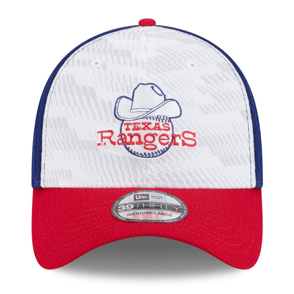 Texas Rangers 2025 MLB Clubhouse 39THIRTY Flex Hat Royal/Red