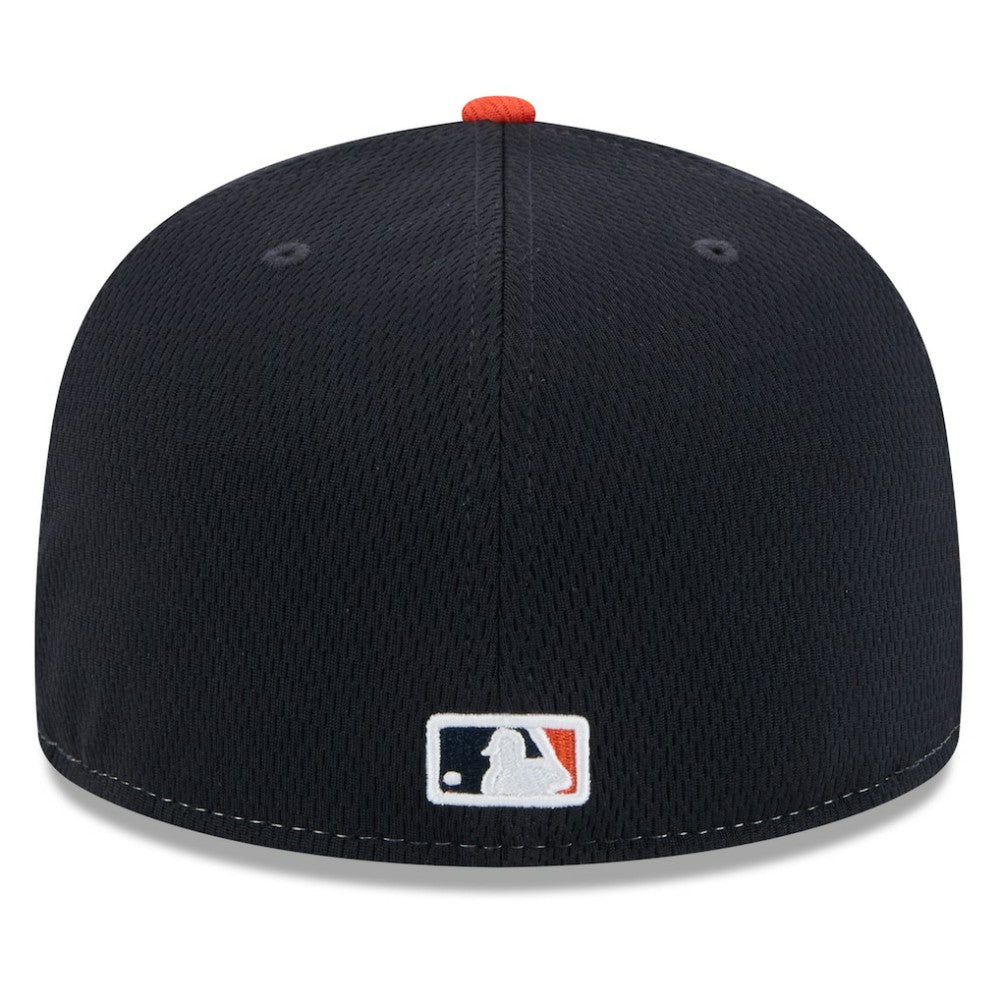 Houston Astros 2025 MLB Clubhouse 59FIFTY Fitted Hat Navy/Orange