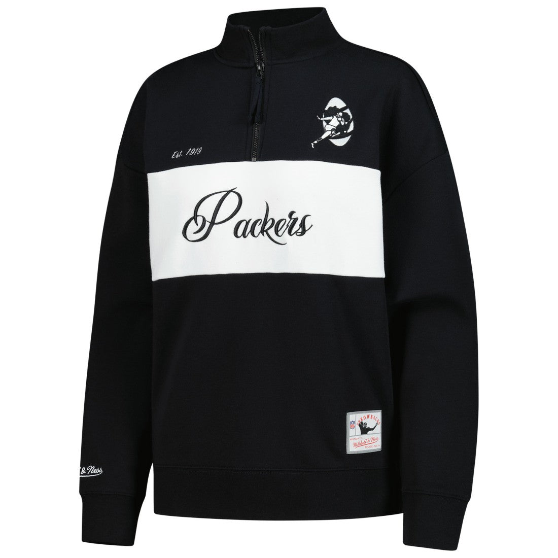 Green Bay Packers Women's Quarter-Zip Jacket - Black on sale