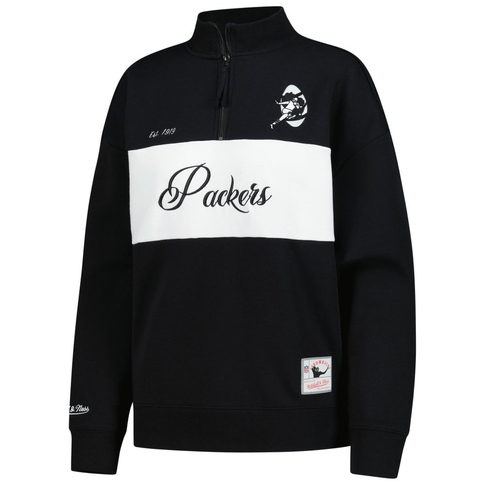 Green Bay Packers Women's Quarter-Zip Jacket - Black on sale