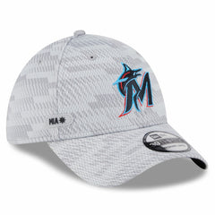 Miami Marlins 2025 MLB Clubhouse 39THIRTY Flex Hat Gray