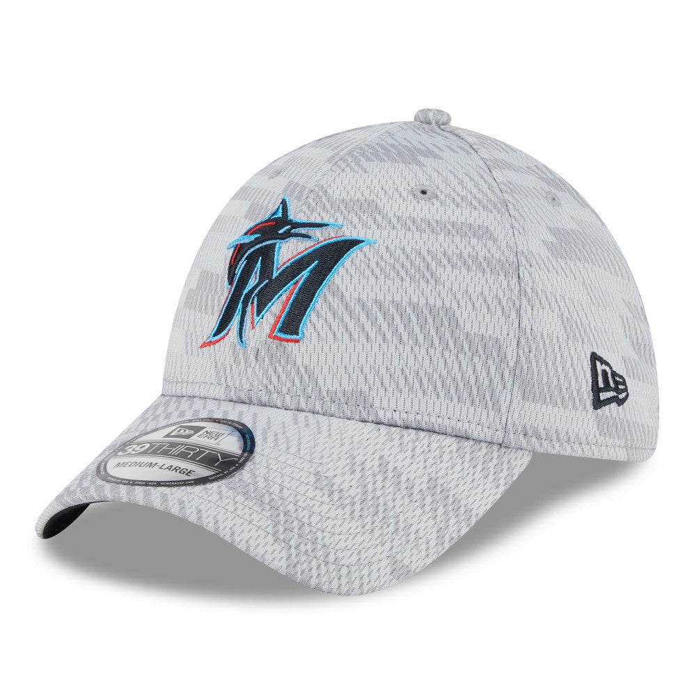 Miami Marlins 2025 MLB Clubhouse 39THIRTY Flex Hat Gray