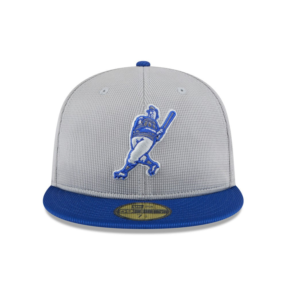 Milwaukee Brewers 2025 Batting Practice 59FIFTY Fitted Hat Gray/Royal