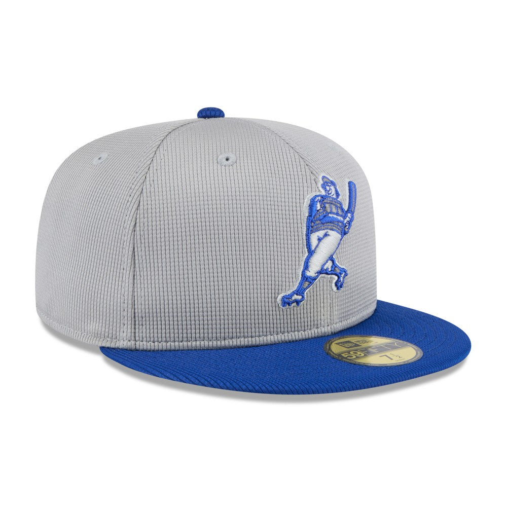 Milwaukee Brewers 2025 Batting Practice 59FIFTY Fitted Hat Gray/Royal