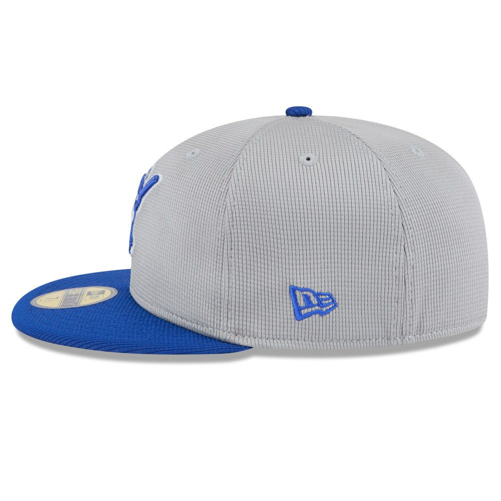 Milwaukee Brewers 2025 Batting Practice 59FIFTY Fitted Hat Gray/Royal
