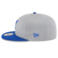Milwaukee Brewers 2025 Batting Practice 59FIFTY Fitted Hat Gray/Royal