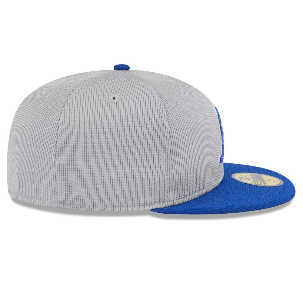 Milwaukee Brewers 2025 Batting Practice 59FIFTY Fitted Hat Gray/Royal