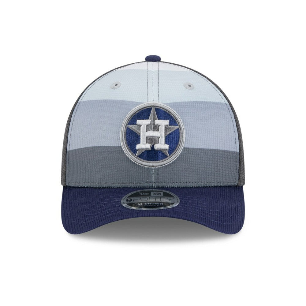 Houston Astros 2025 Batting Practice 9FORTY M-Crown Adjustable Hat Gray/Navy