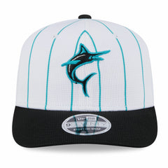 Miami Marlins 2025 Batting Practice 9SEVENTY Stretch-Snap Trucker Hat White/Black