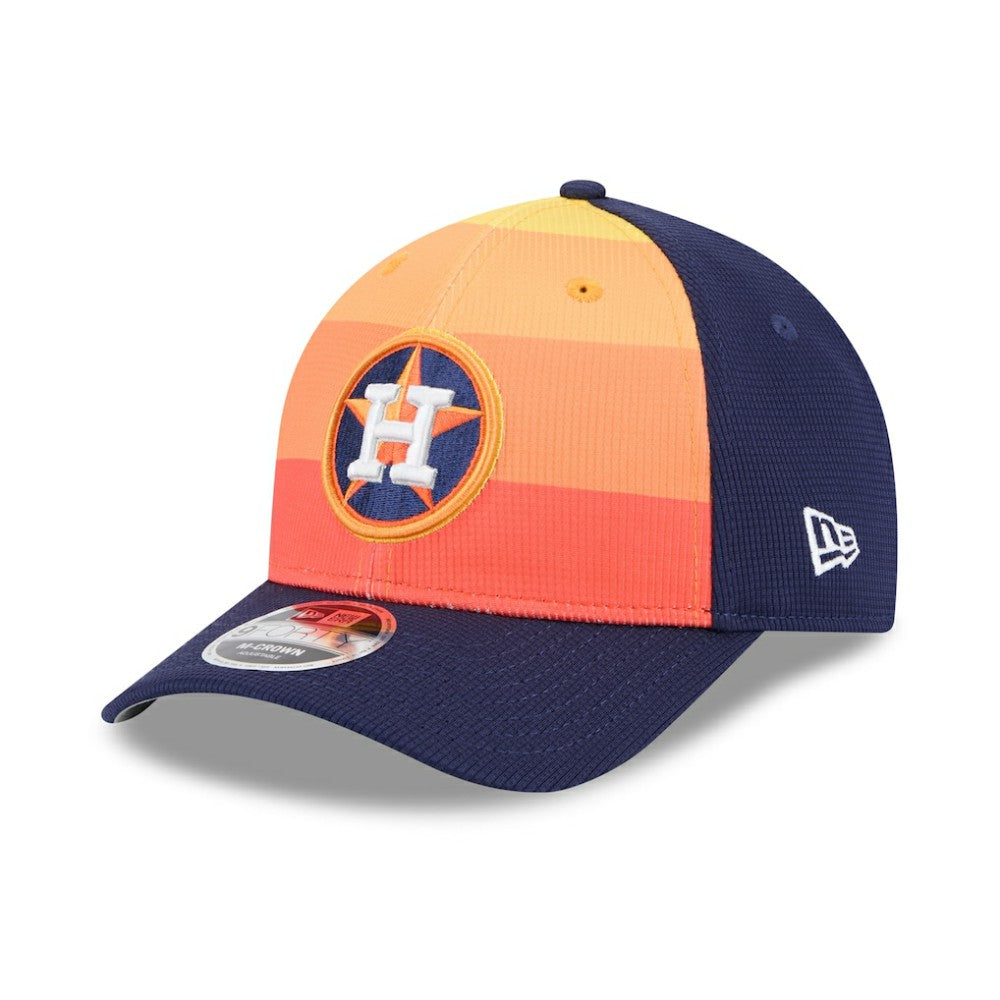 Houston Astros 2025 Batting Practice 9FORTY M-Crown Adjustable Hat Navy/Orange