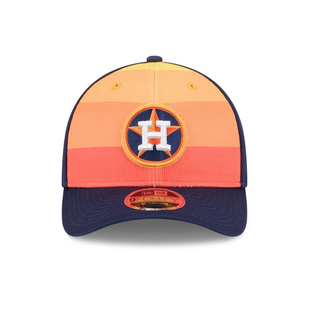 Houston Astros 2025 Batting Practice 9FORTY M-Crown Adjustable Hat Navy/Orange