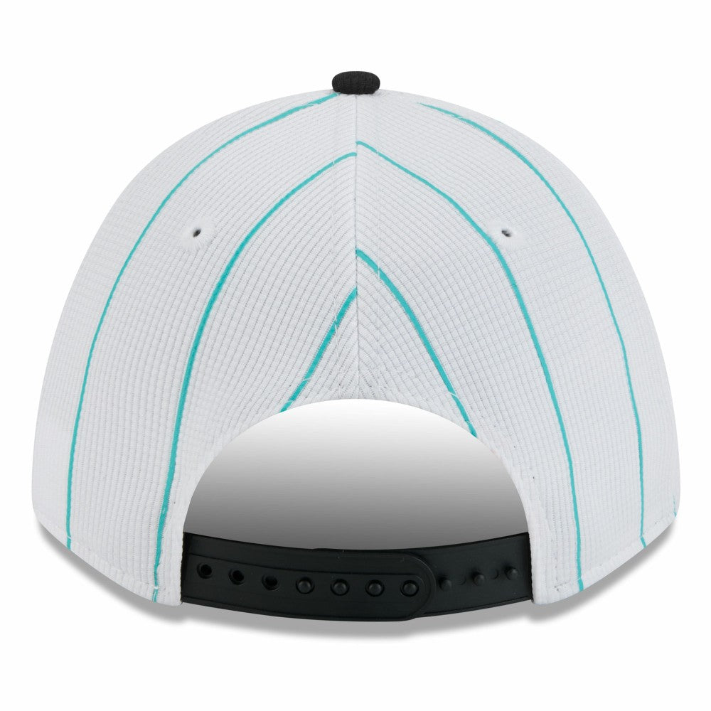 Miami Marlins 2025 Batting Practice 9FORTY M-Crown Adjustable Hat White/Black