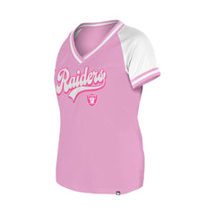 Las Vegas Raiders New Era Women's Mommy & Me V-Neck T-Shirt - Pink for sale