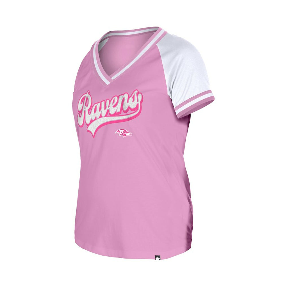 Baltimore Ravens New Era Women's Mommy & Me V-Neck T-Shirt - Pink discount